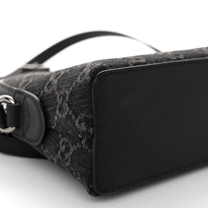 Gucci Denim Cuoio Harness GG Monogram Small Ophidia Dome Shoulder Bag Black Medium Grey 7 of 9