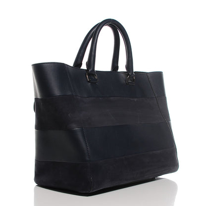 Mulberry Silky Calf Nubuck Stripe Medium Willow Tote Midnight Blue 3 of 12