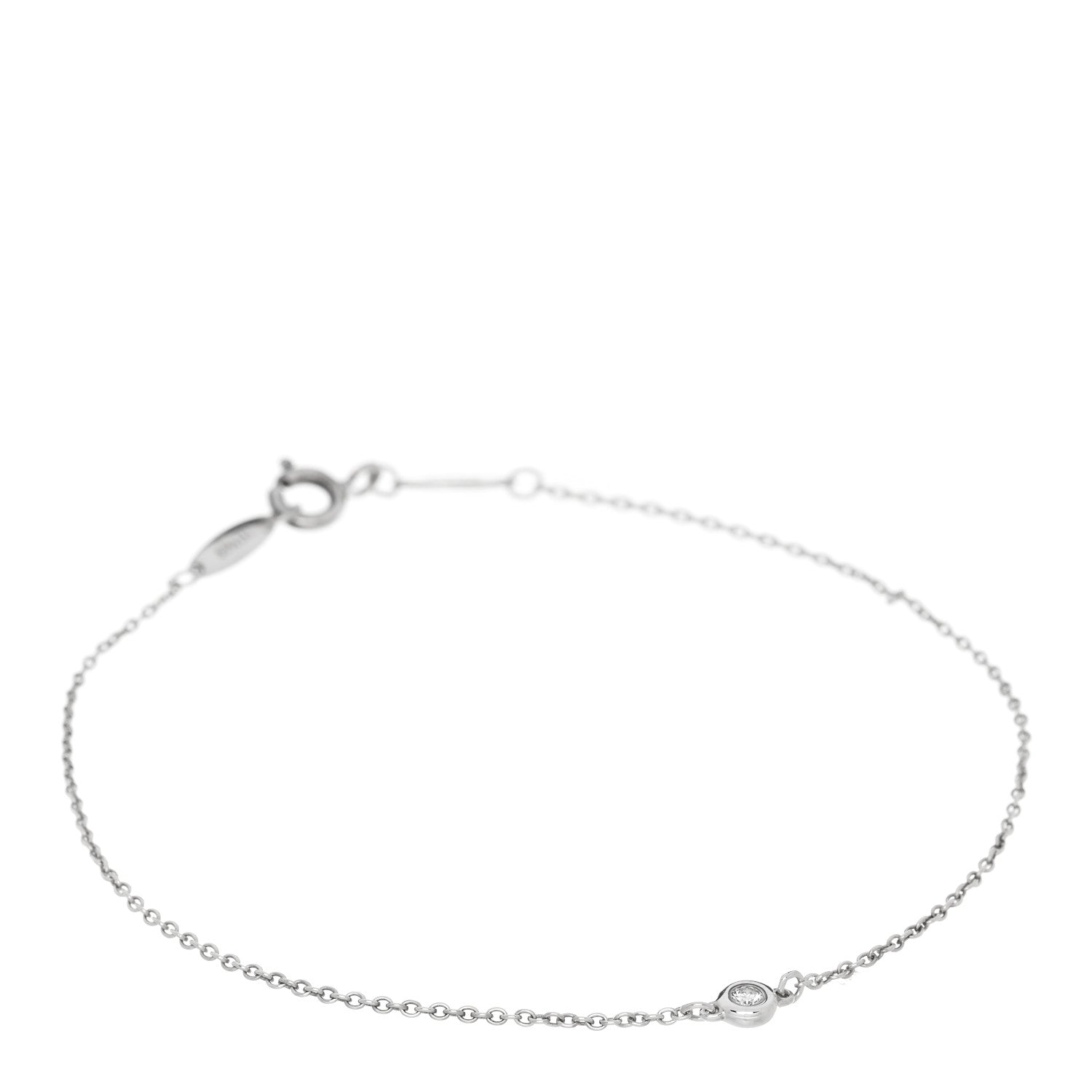 Tiffany Sterling Silver Diamond .03ct Elsa Peretti Diamonds by the Yard Bracelet 1 of 4