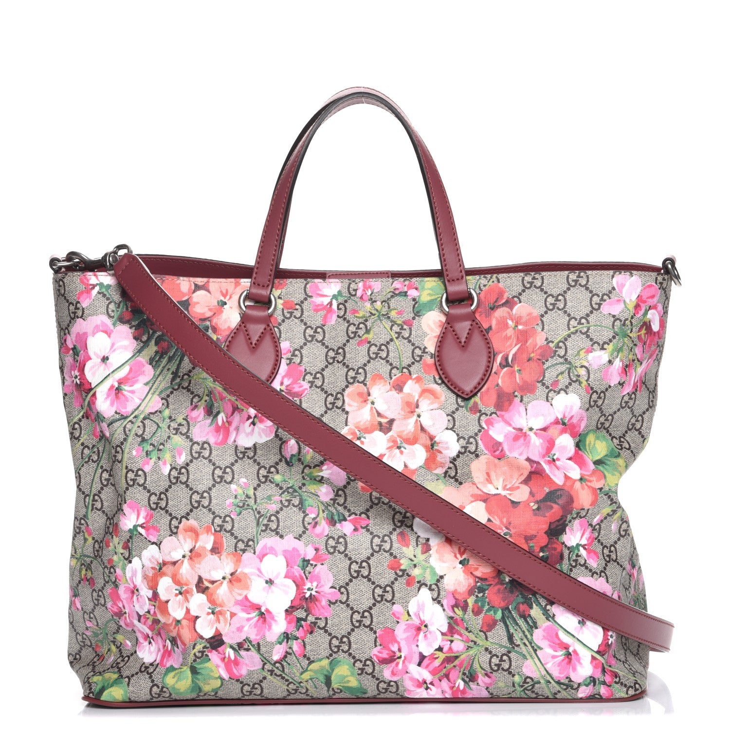 Gucci Soft GG Supreme Monogram Blooms Medium Crossbody Tote Beige Multicolor Dry Rose 1 of 9