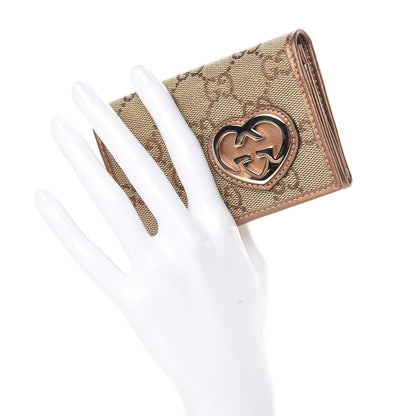 Gucci Monogram Lovely Heart Card Case Gold 2 of 9