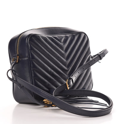 Saint Laurent Calfskin Matelasse Monogram Lou Camera Bag Navy 3 of 9