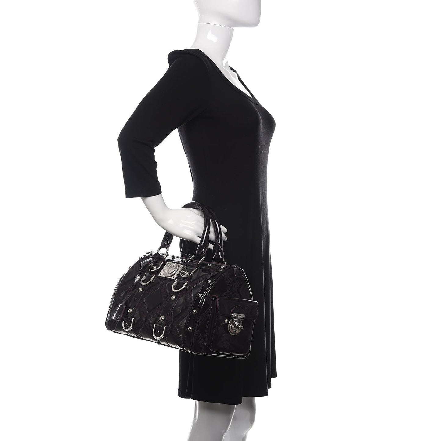 Patent Madonna Satchel Dark Purple