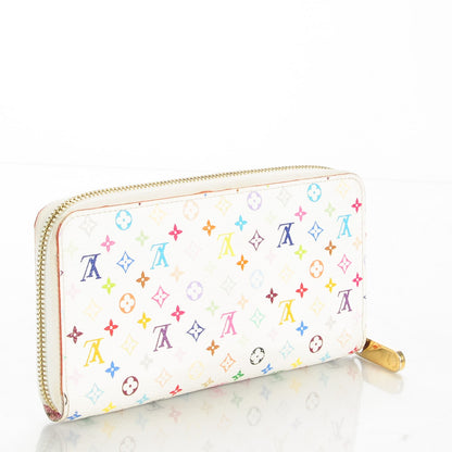 Louis Vuitton Monogram Multicolor Zippy Wallet White Litchi 3 of 7