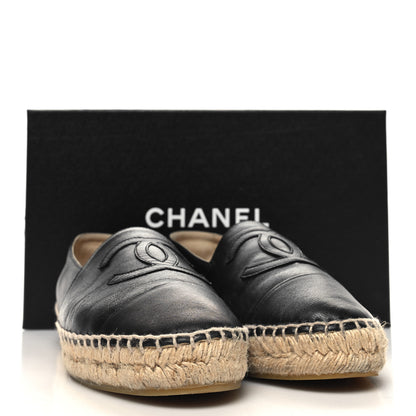 Chanel Lambskin CC Espadrilles 37 Black 10 of 10