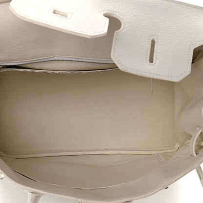 Hermes Taurillon Clemence Birkin 35 White 5 of 11