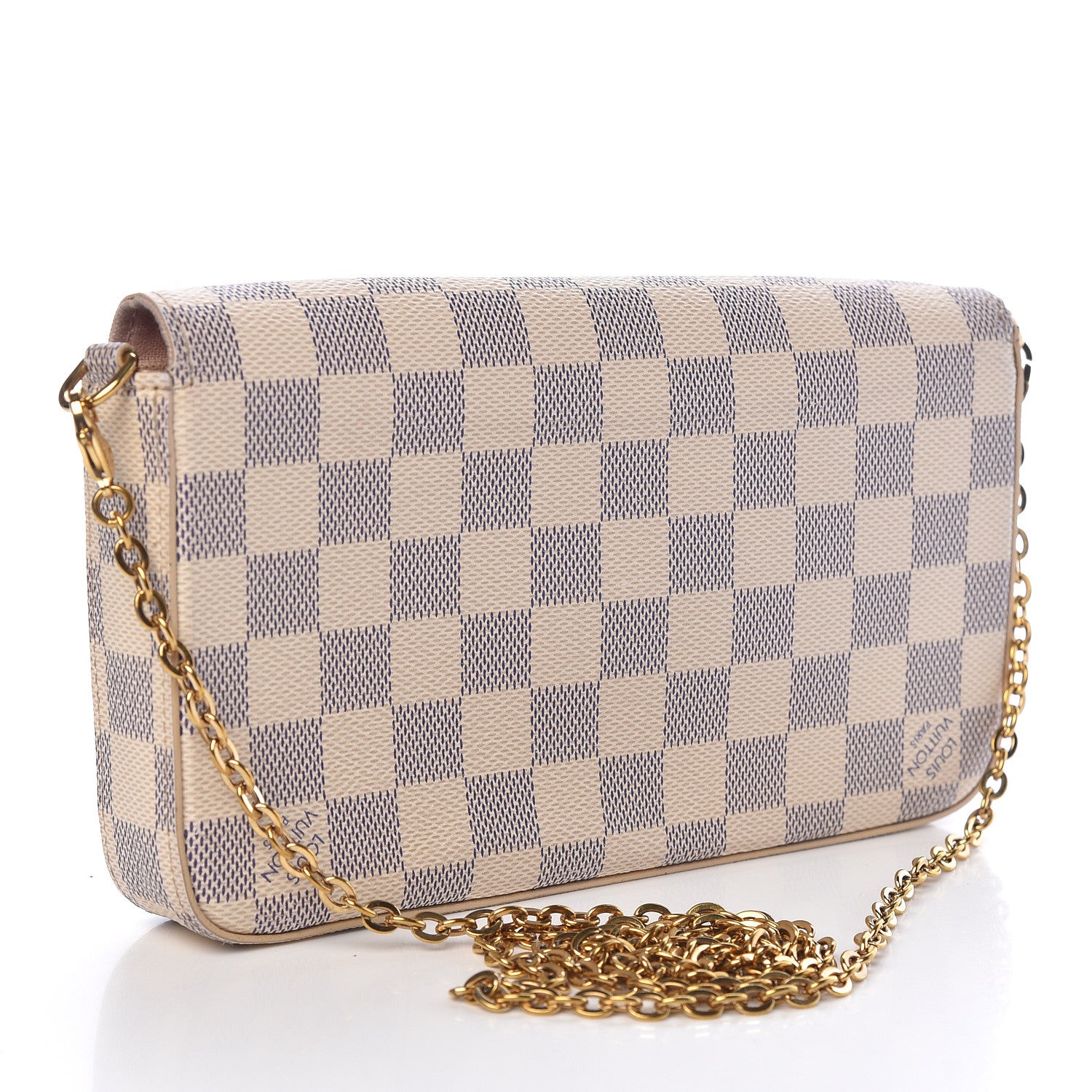 Louis Vuitton Damier Azur Pochette Felicie Chain Wallet Rose Ballerine 3 of 11