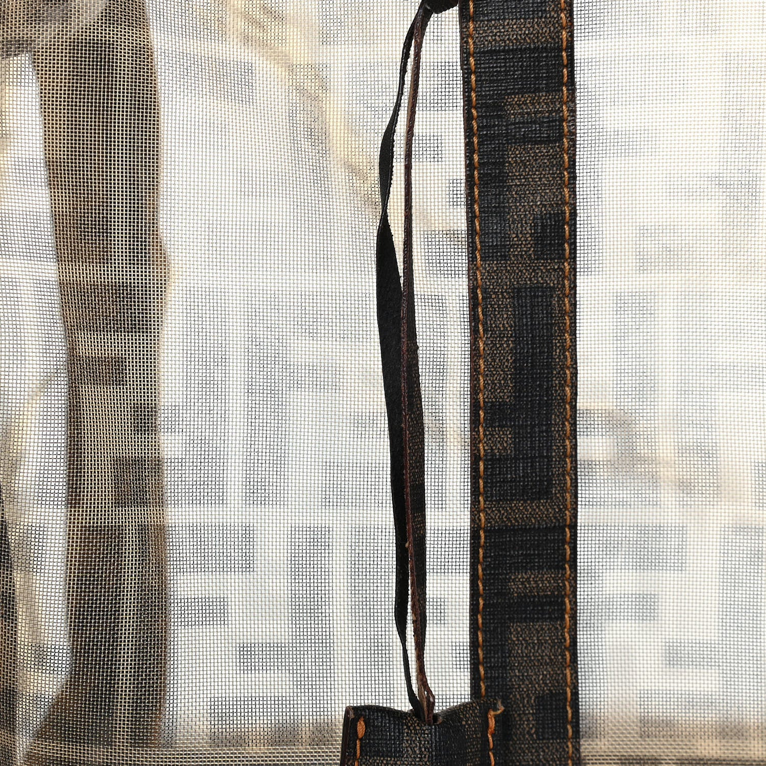 Fendi Zucca Spalmati Mesh Mixed Media Boston Tobacco 9 of 10