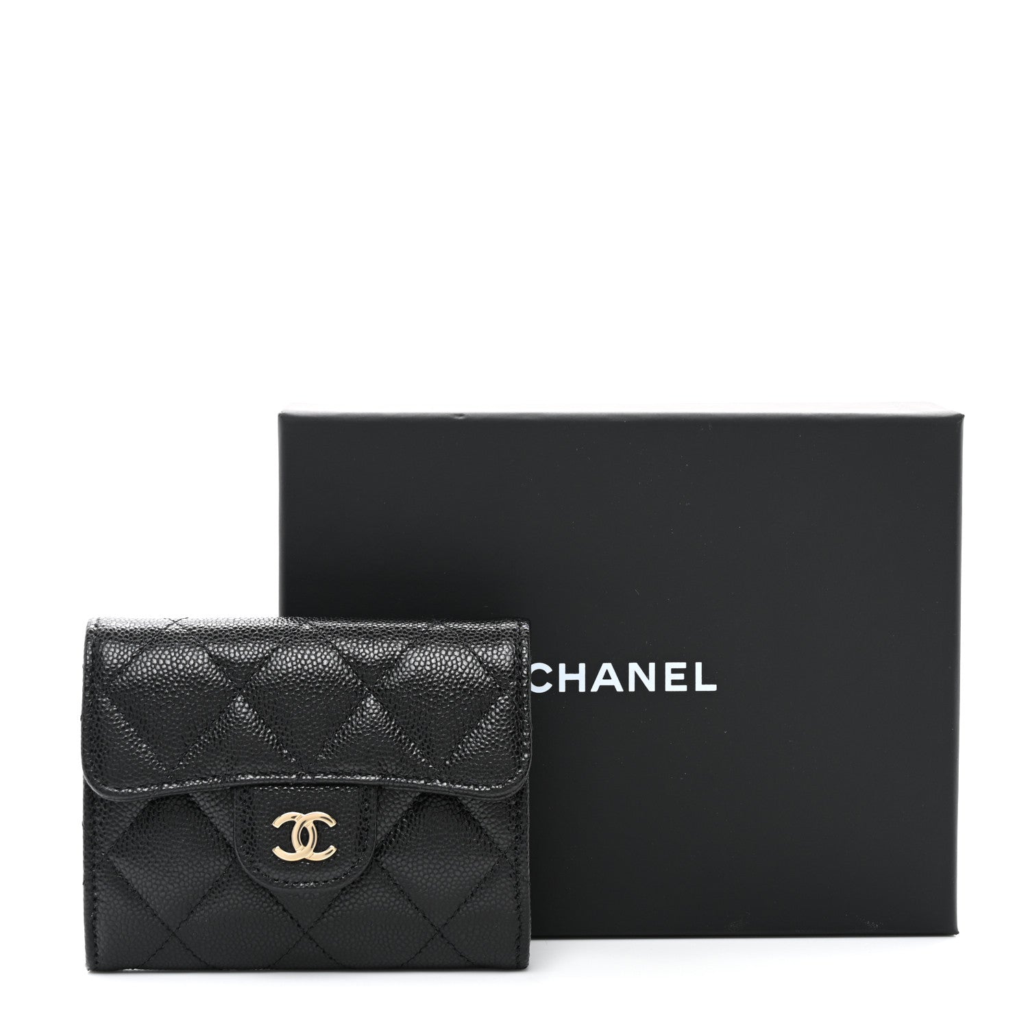 Chanel Caviar Quilted Flap Card Holder Wallet Black 9 of 9