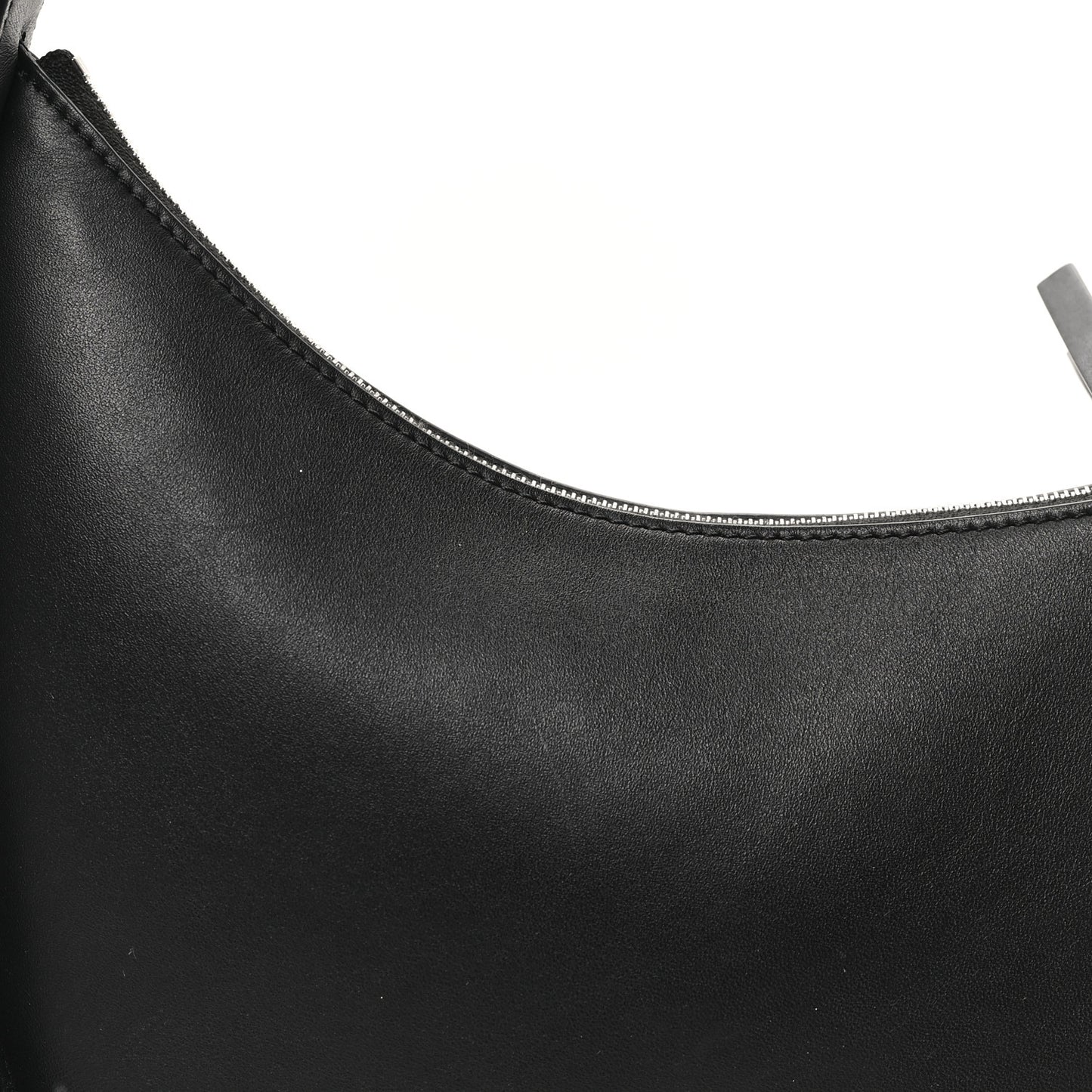 Smooth Calfskin Half Moon Shoulder Bag Black