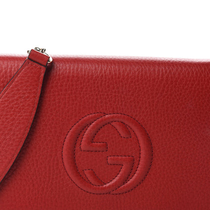 Gucci Pebbled Calfskin Soho Wallet on Chain Tabasco Red 10 of 11