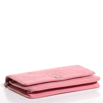 Chanel Lambskin Camellia Wallet on Chain WOC Pink 4 of 7