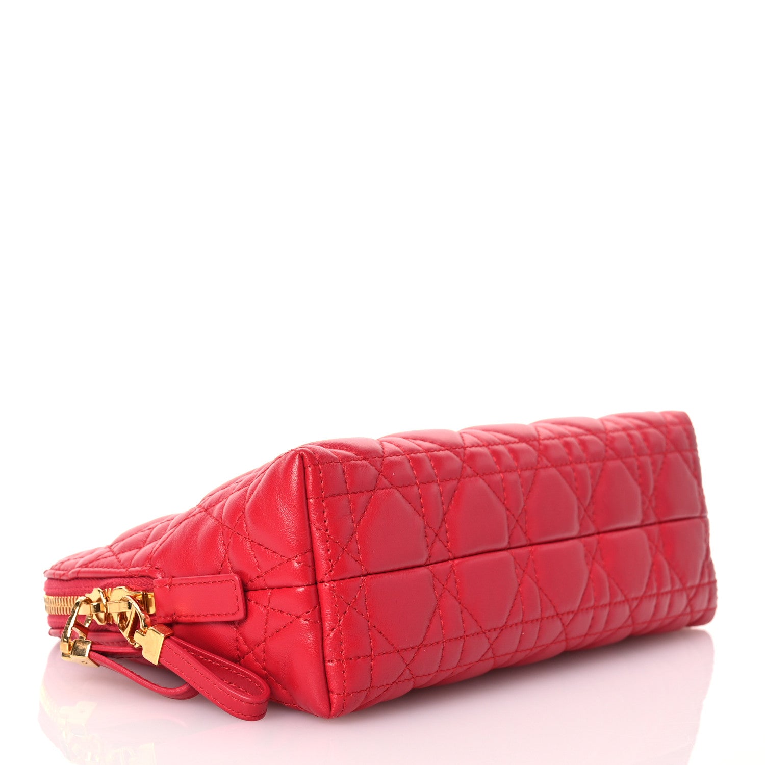 Christian Dior Lambskin Cannage Caro Beauty Pouch Raspberry 4 of 10