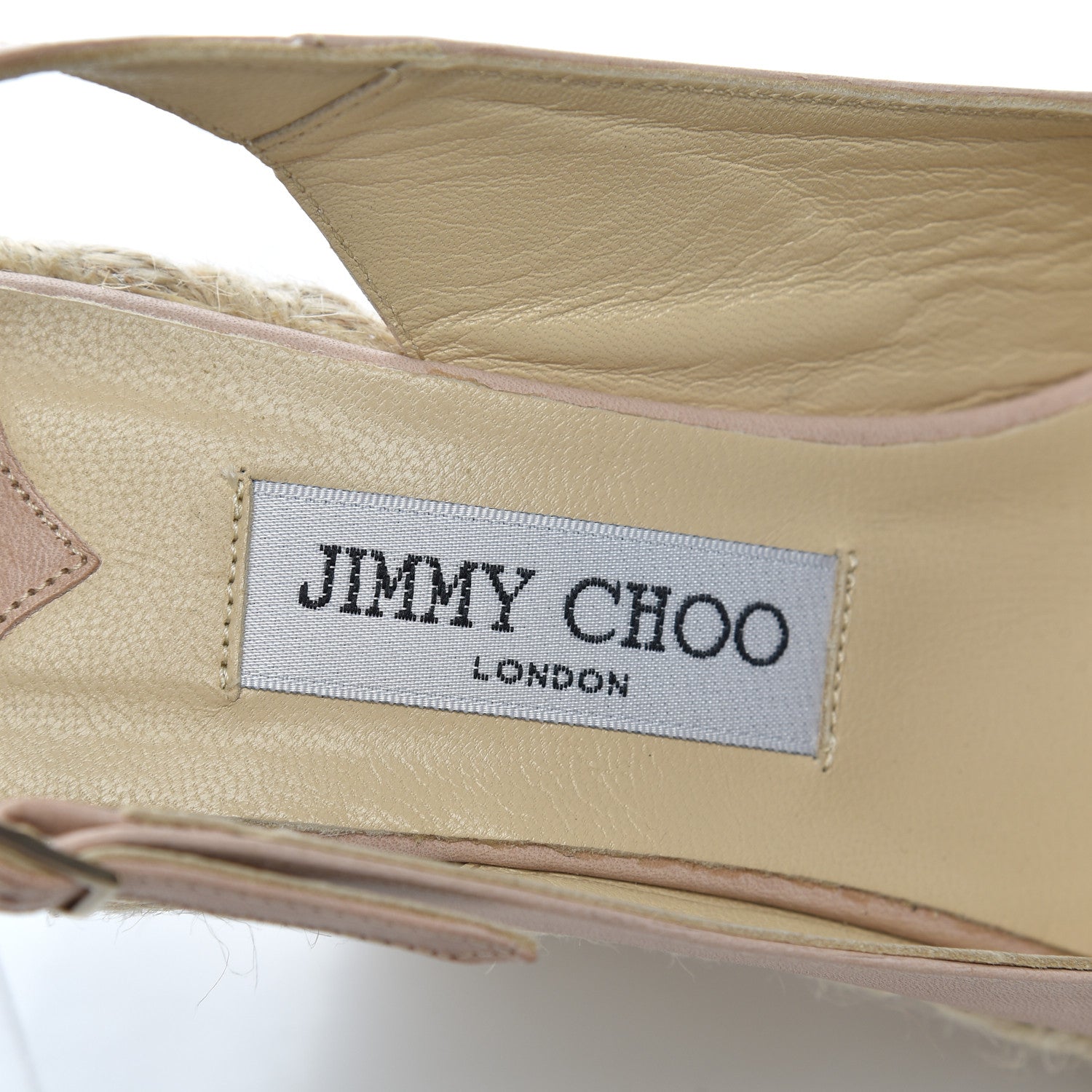 Jimmy Choo Nappa Polar Slingback Espadrille Wedges 39 Nude 7 of 14