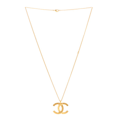 Chanel Metal CC Paris Button Necklace Gold 3 of 6