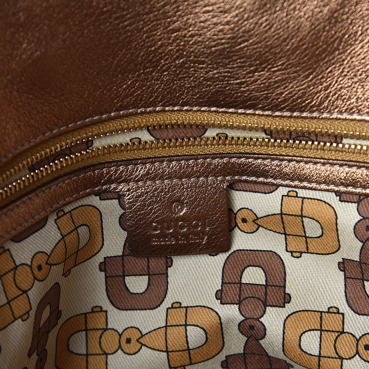 Gucci Guccissima Britt Tassel Shoulder Bag Bronze 6 of 8