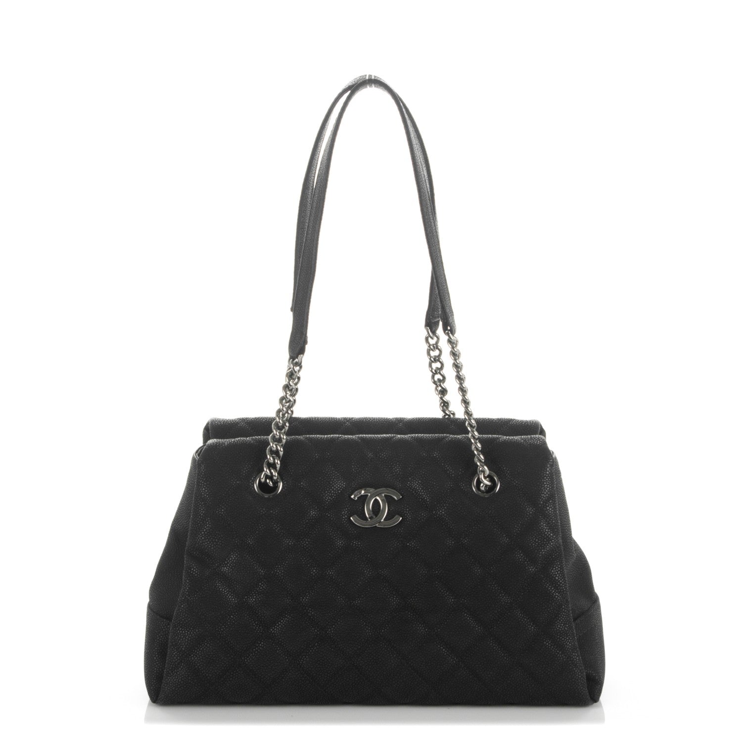 Chanel Iridescent Caviar Quilted Lady Pearly Tote Black 1 of 8