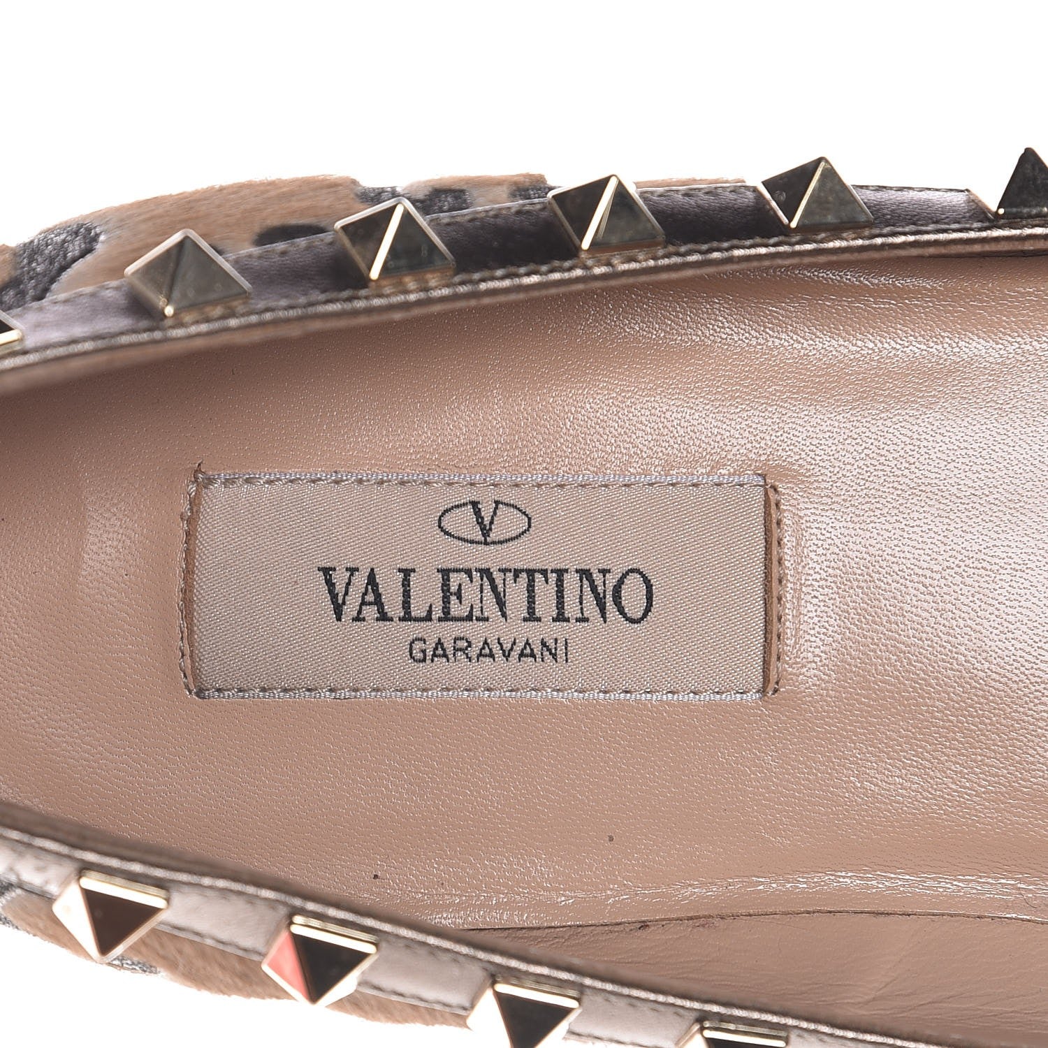 Valentino Garavani Calf Hair Leopard Print Rockstud Ballerina Flats 38 Fucile Al Campion 18 of 23