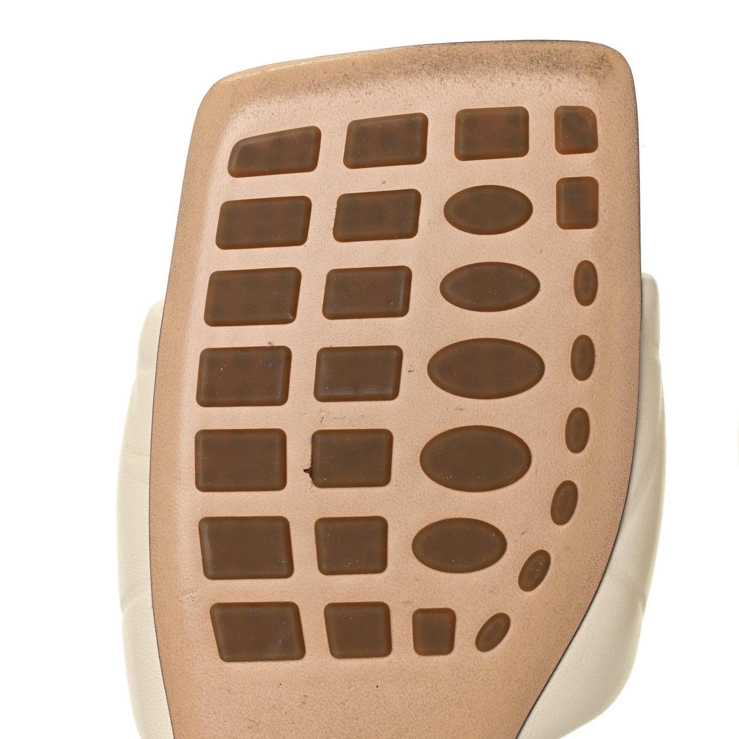 Nappa Quilted Rubber Lido Flat Sandals 37.5 Sea Salt