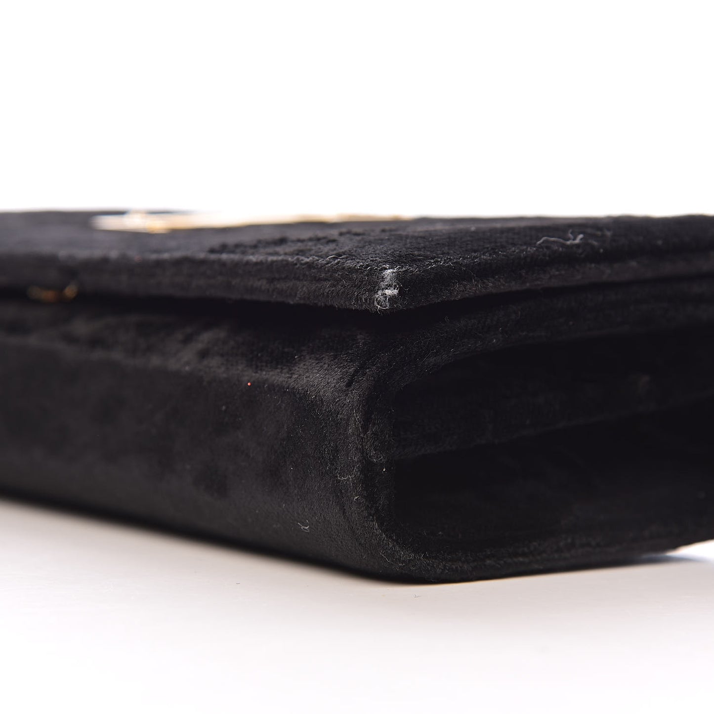 Velvet Monogram Chain Wallet Black
