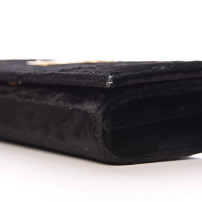 Saint Laurent Velvet Monogram Chain Wallet Black 10 of 11