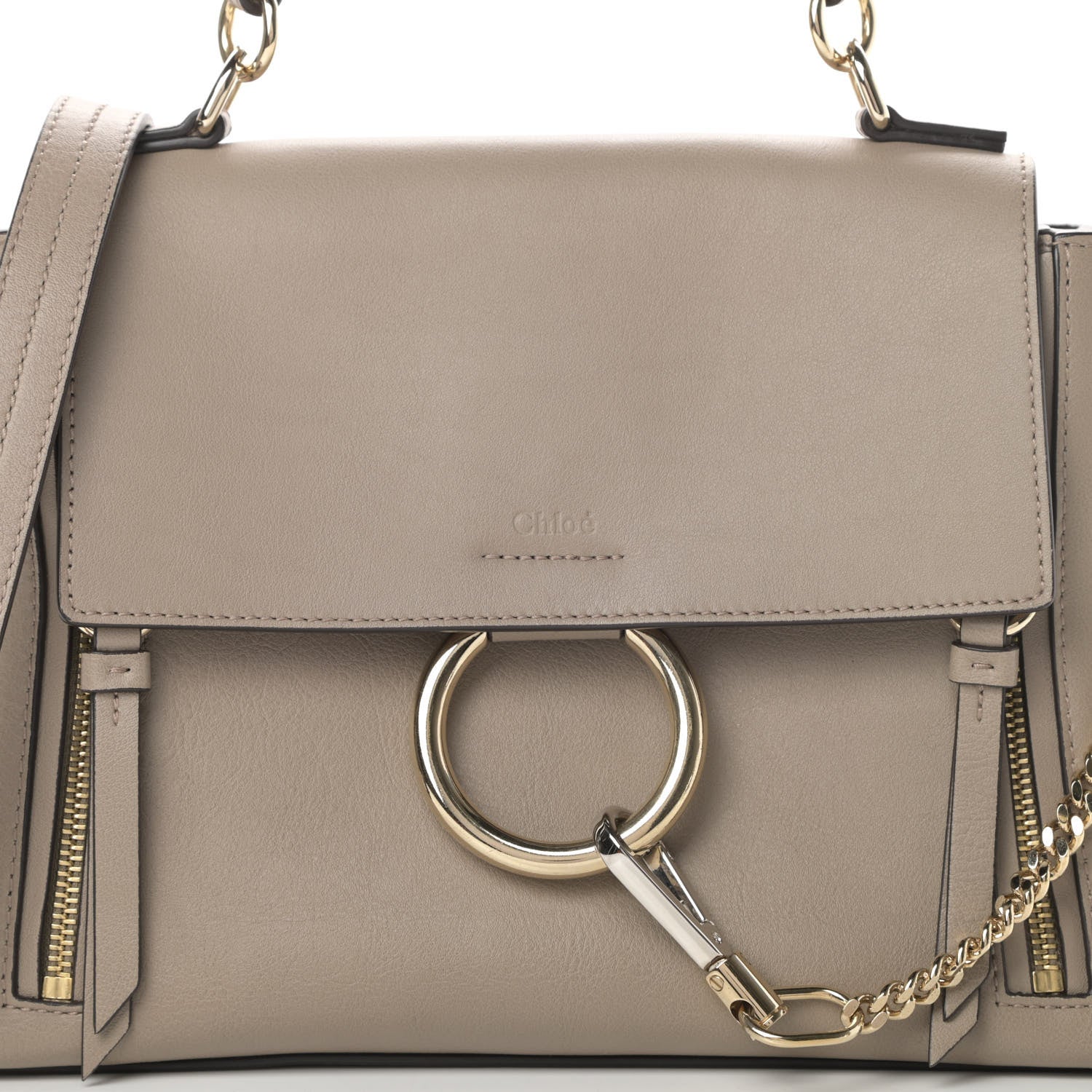 Chloe Calfskin Small Faye Day Shoulder Bag Motty Grey 8 of 10