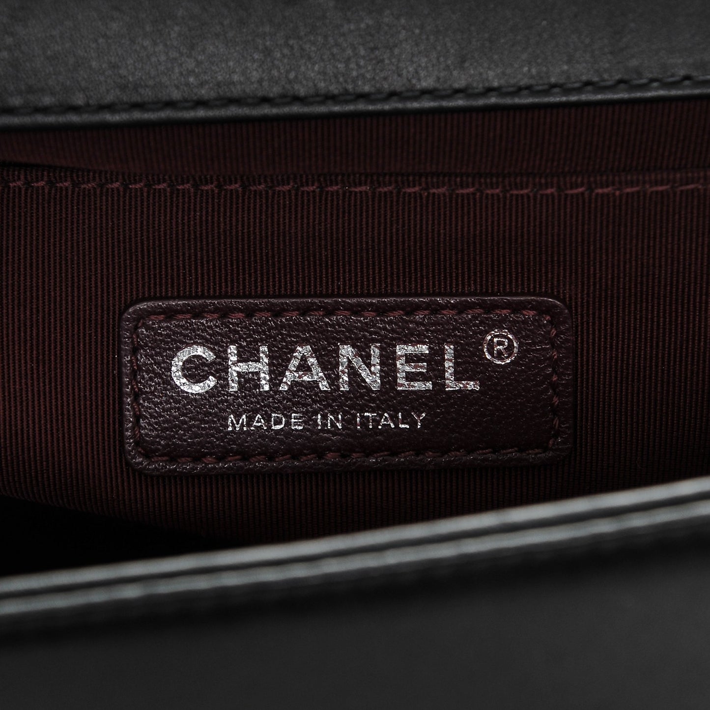 Calfskin Horizontal Quilted Medium Boy Flap Black