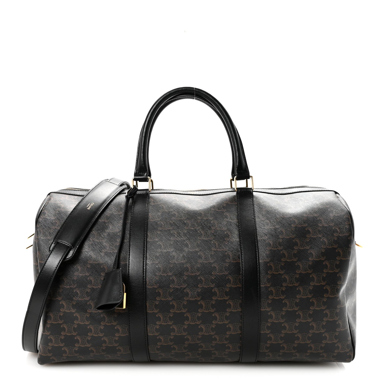 Celine Triomphe Canvas Medium Voyage Duffle Black 1784559