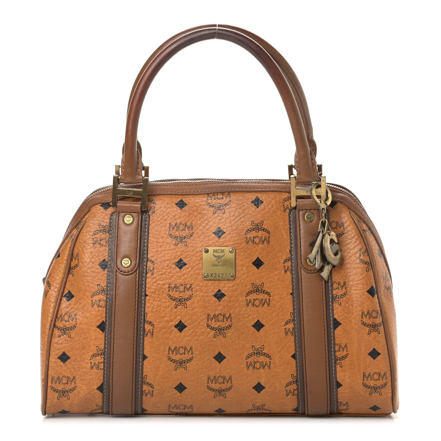 MCM Visetos Satchel Cognac 1 of 20