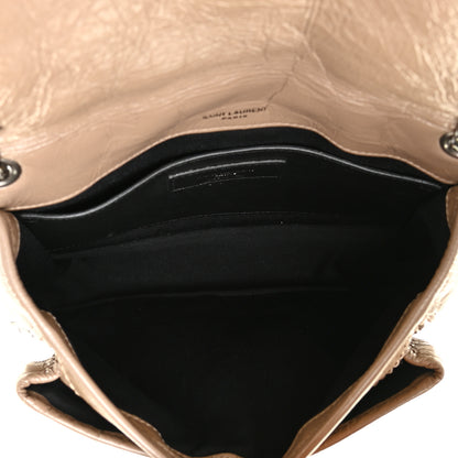 Saint Laurent Crinkled Calfskin Matelasse Monogram Baby Niki Chain Satchel Light Taupe 5 of 14