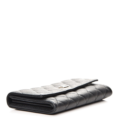 Chanel Caviar Quilted Large Gusset Flap Wallet Black 4 of 9
