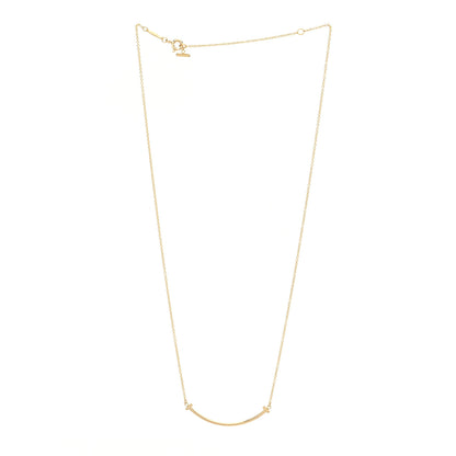 Tiffany 18K Yellow Gold Small T Smile Pendant Necklace 3 of 6