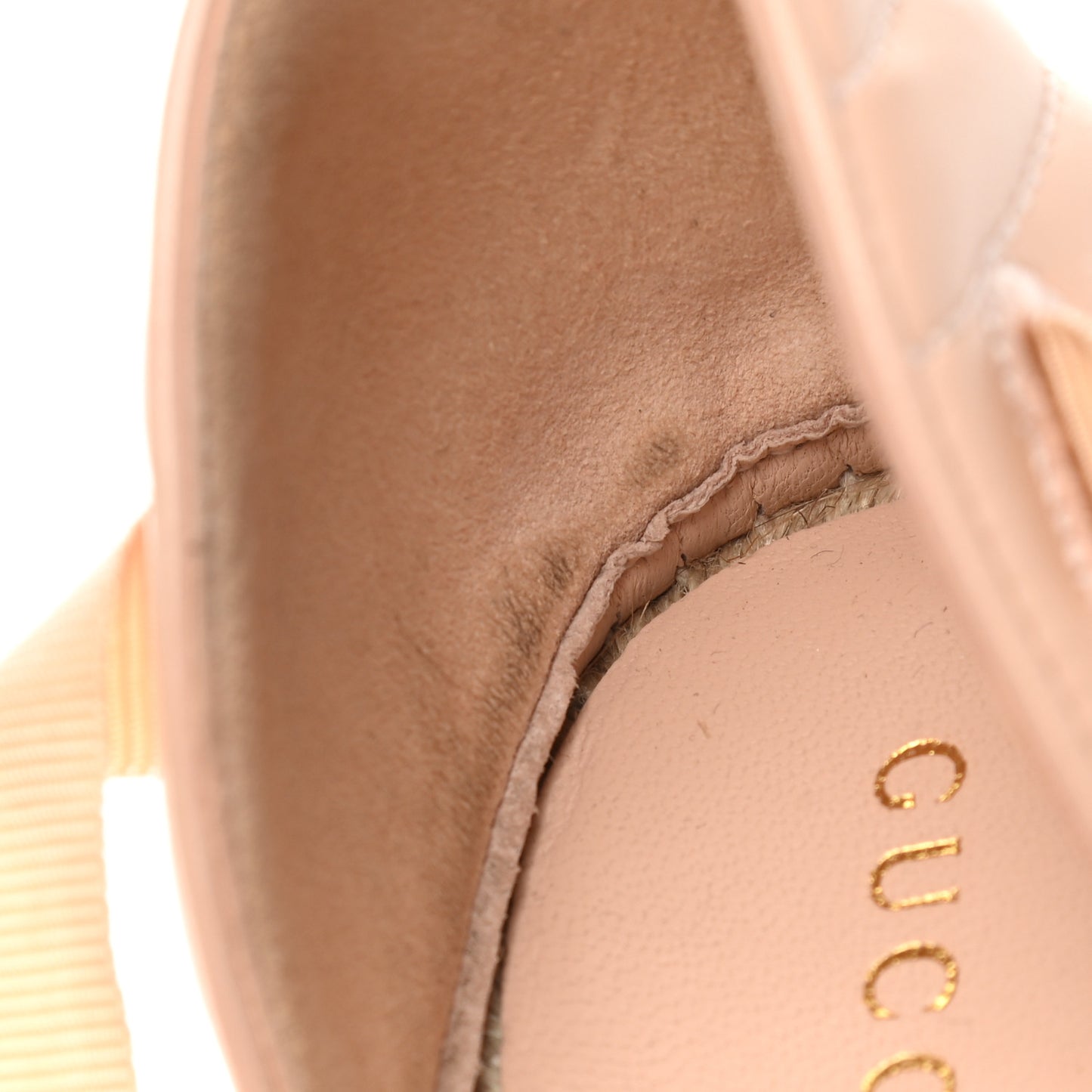 Nappa Matelasse GG Marmont Ankle Wrap Platform 35/120mm Espadrille Wedges 39 Skin Rose