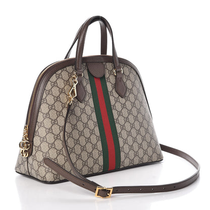 Gucci GG Supreme Monogram Web Medium Ophidia Top Handle Dome Bag Brown 3 of 9