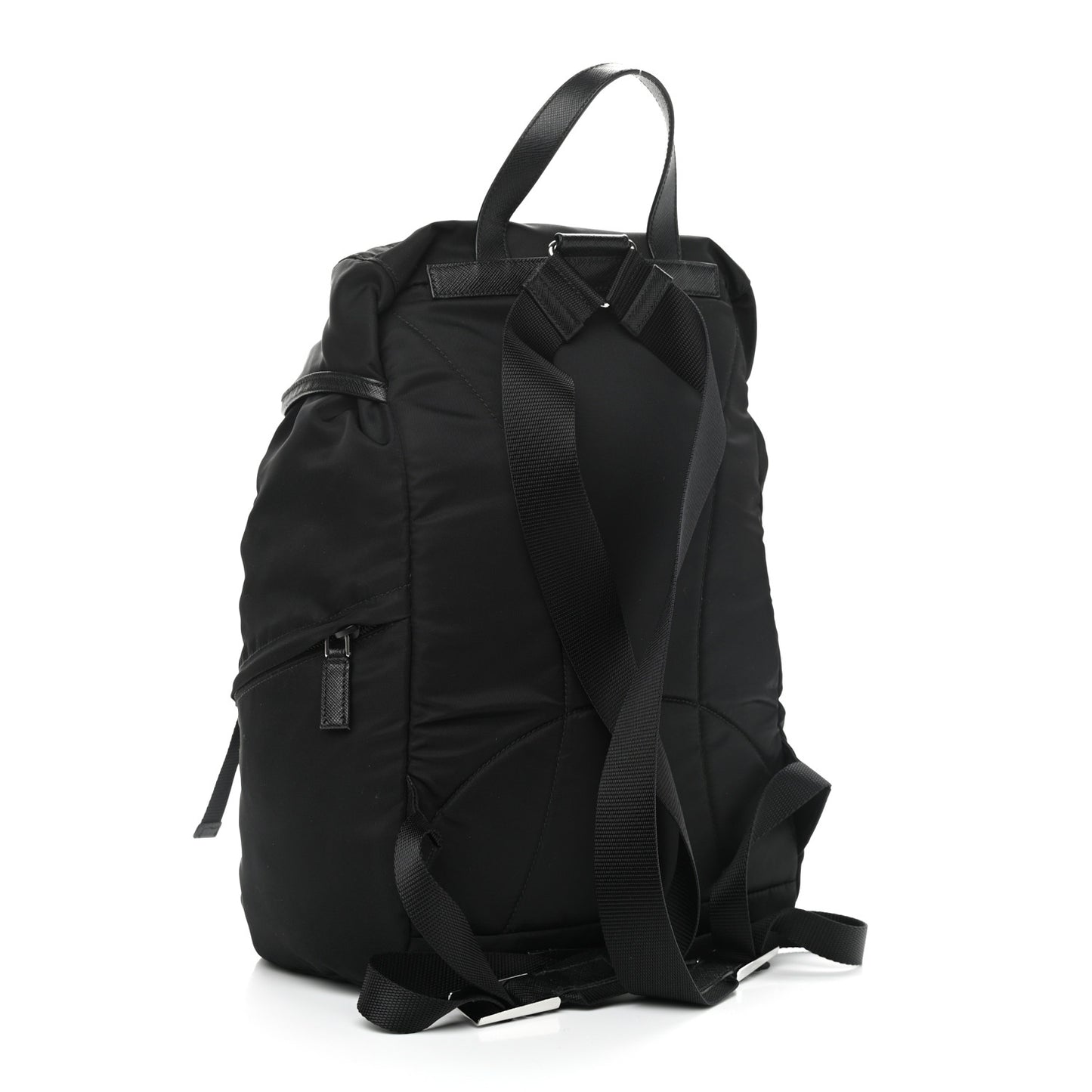 Tessuto Nylon Montagna Double Buckle Backpack Black