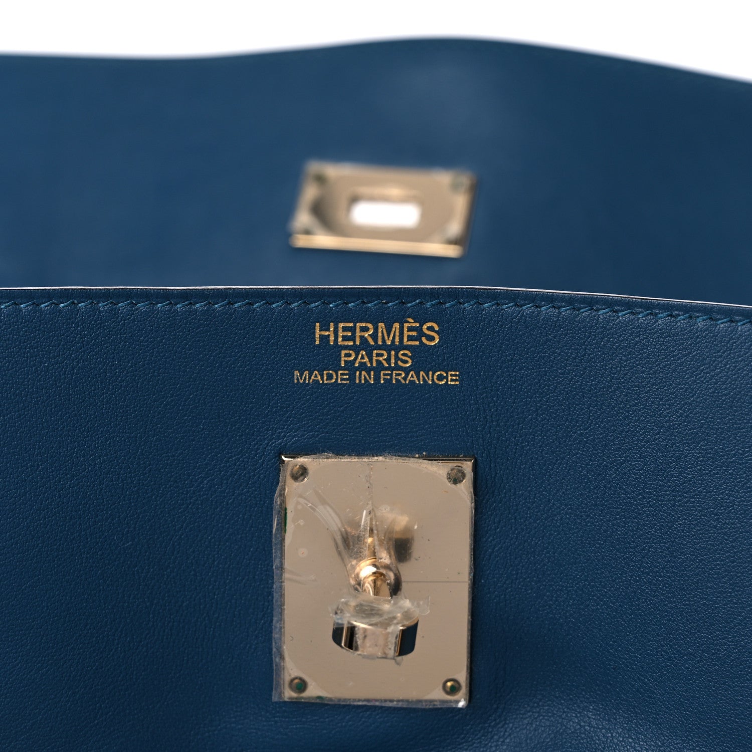 Hermes Veau Sikkim Kelly Relax 50 Bleu Thalassa 5 of 10
