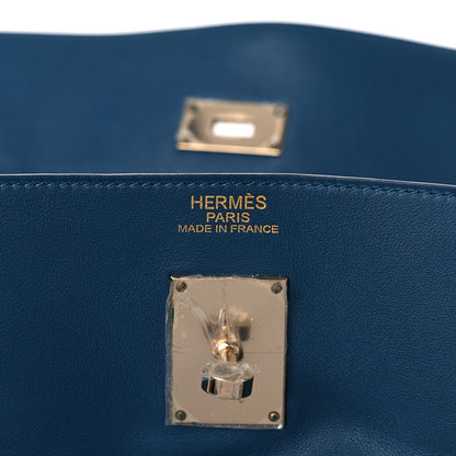 Hermes Veau Sikkim Kelly Relax 50 Bleu Thalassa 5 of 10