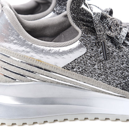 Louis Vuitton Technical Knit V.N.R Sneakers 7.5 Silver 9 of 10