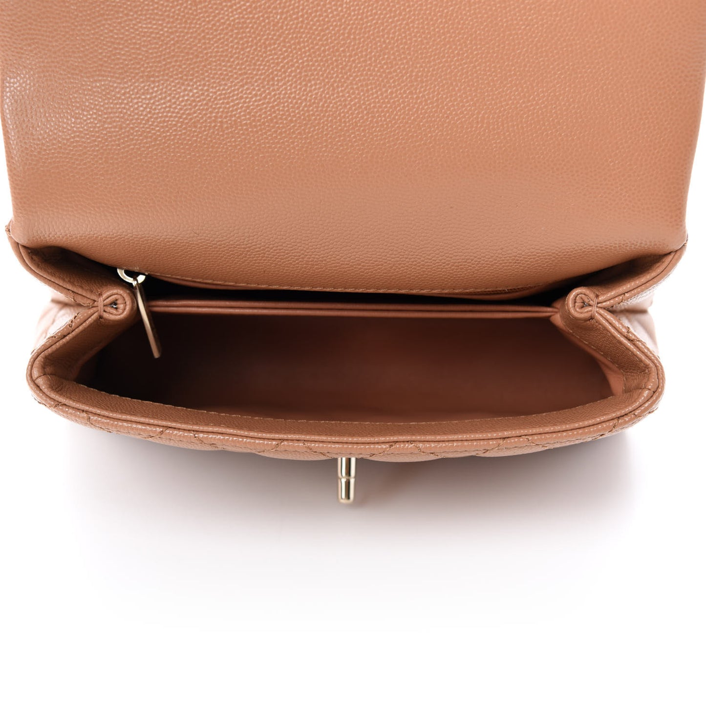 Caviar Quilted Mini Coco Handle Flap Brown