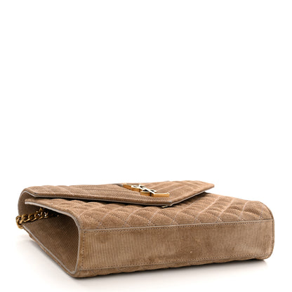 Saint Laurent Canvas Calfskin Mixed Matelasse Triquilt Medium Monogram Satchel Beige 4 of 11