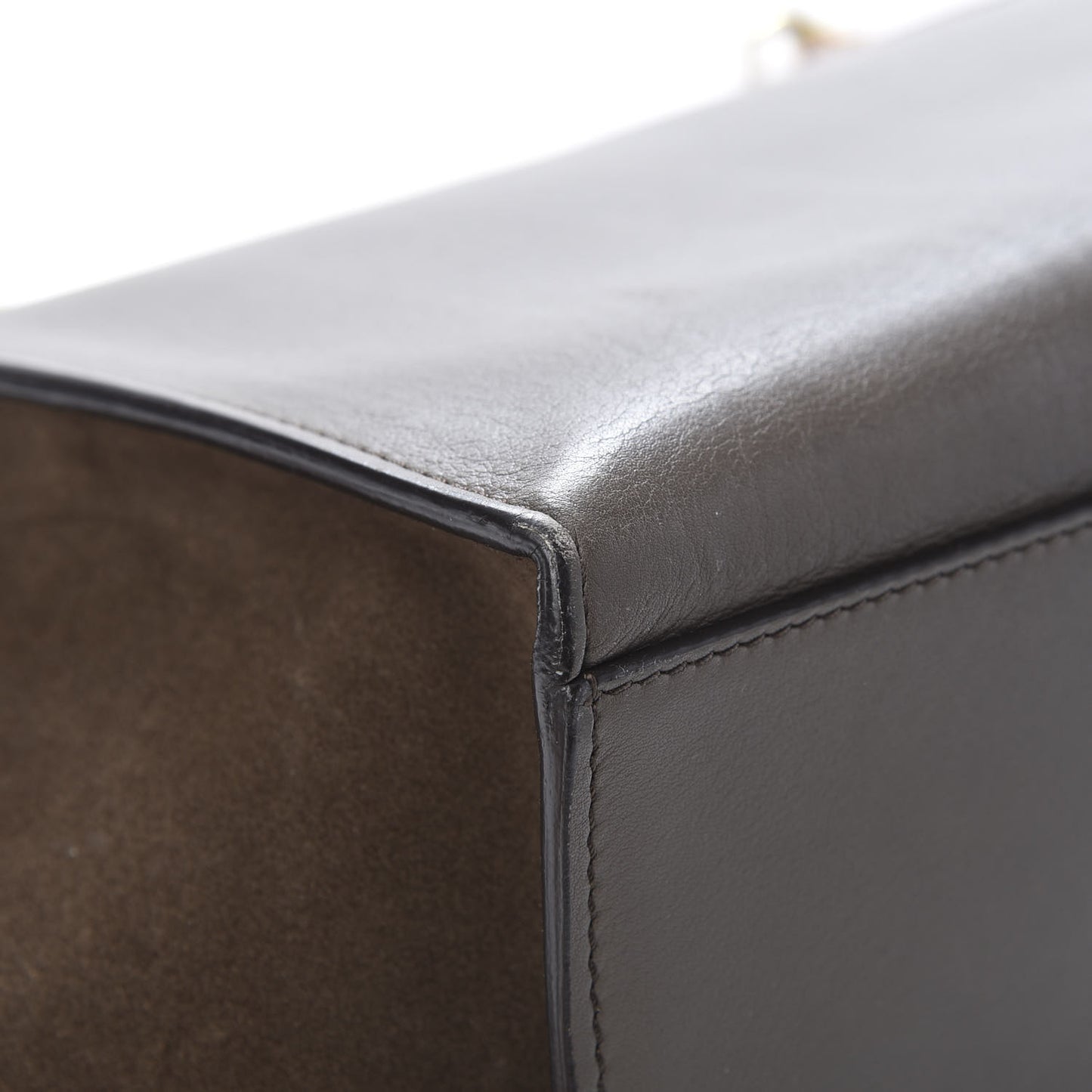 Calfskin Suede Medium Tri-Color Trapeze Taupe
