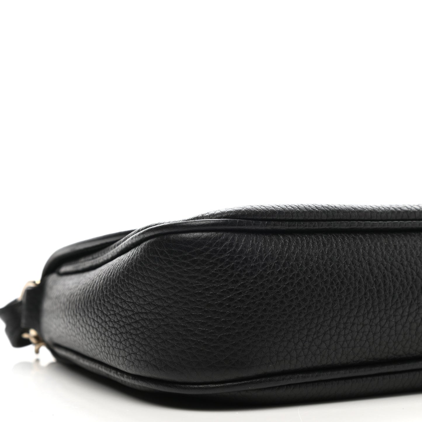 Pebbled Calfskin Medium Soho Flap Crossbody Black