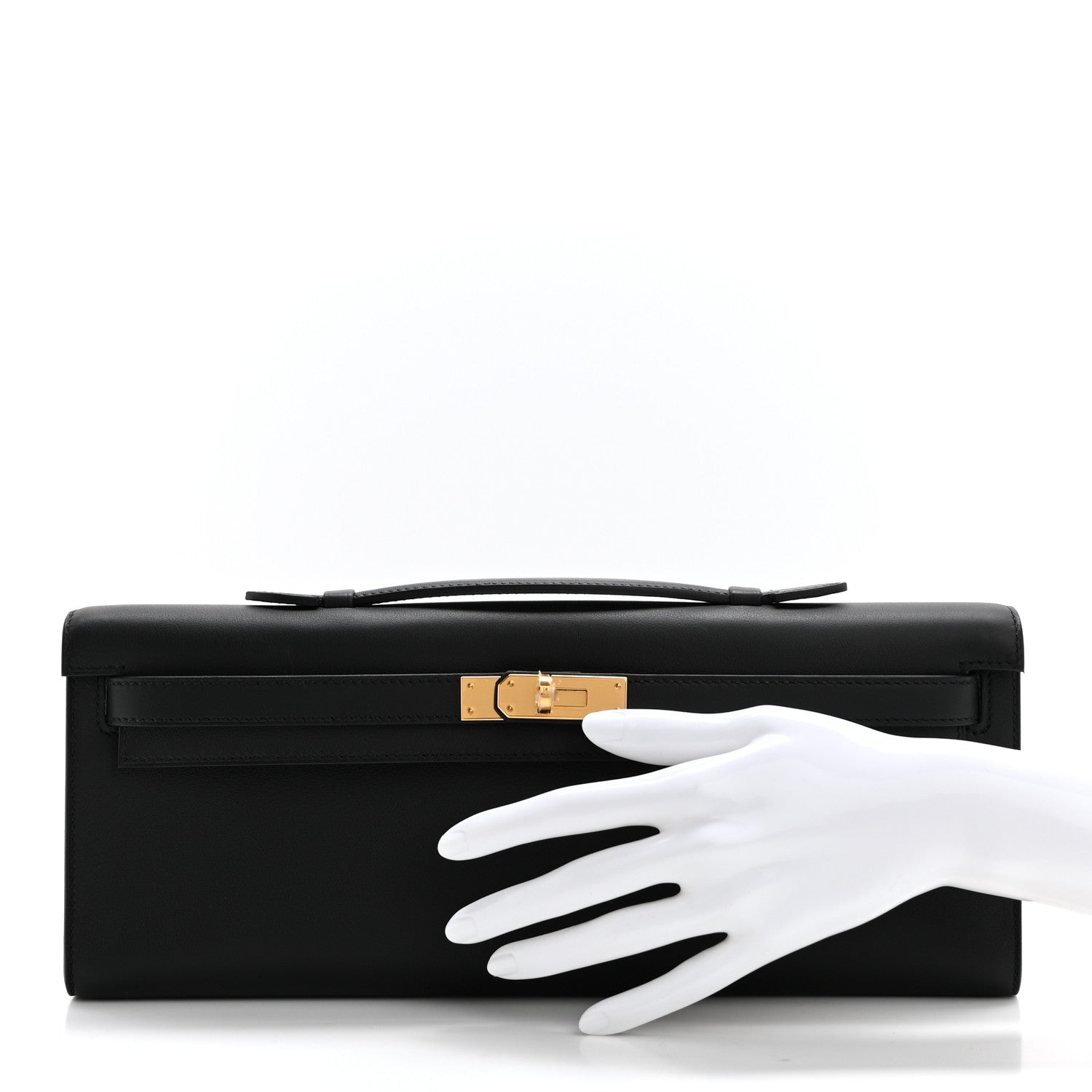 Hermes Swift Kelly Cut Clutch Pochette Black 2 of 7