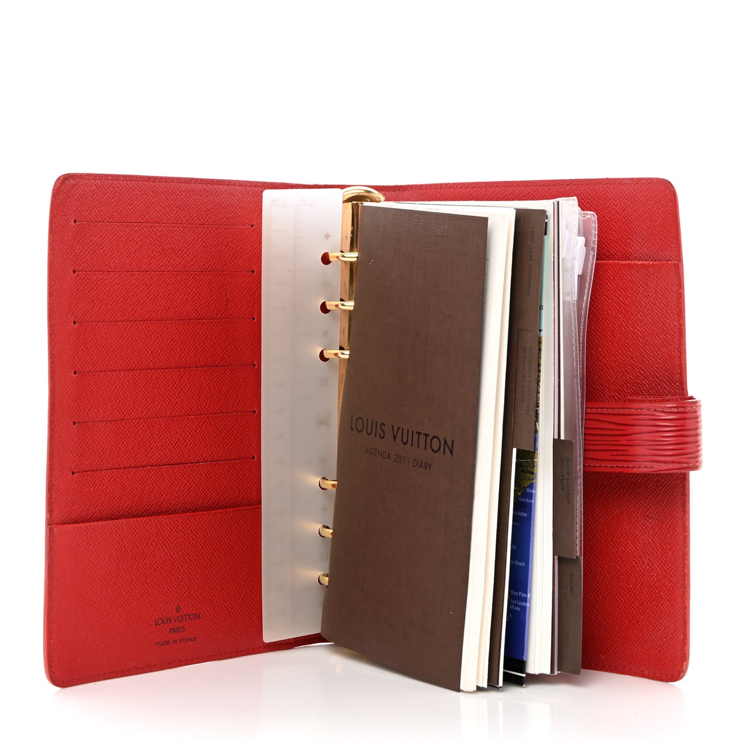 Epi Medium Ring Agenda Cover Rouge