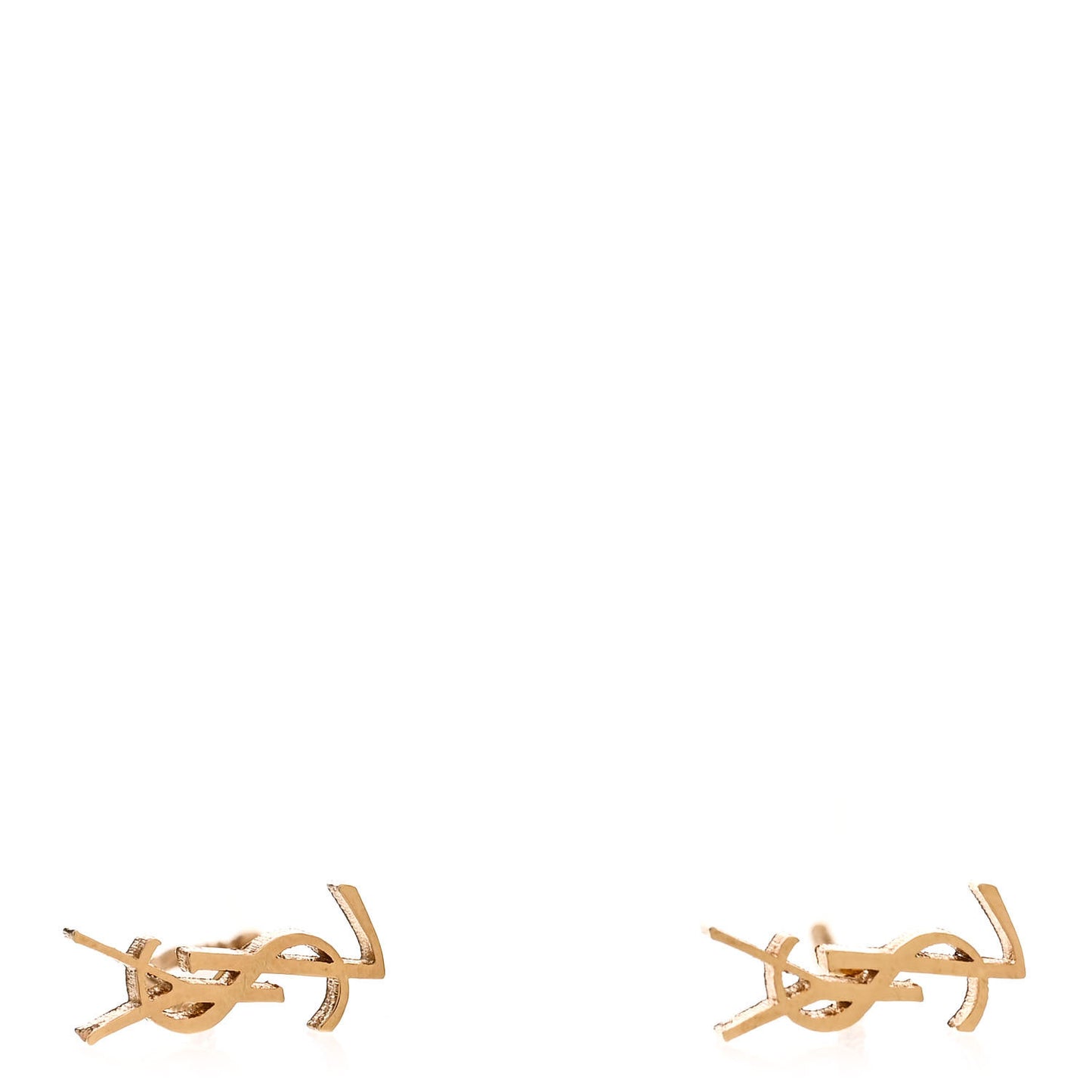 Metal Monogram Pendant Threader Earrings Gold