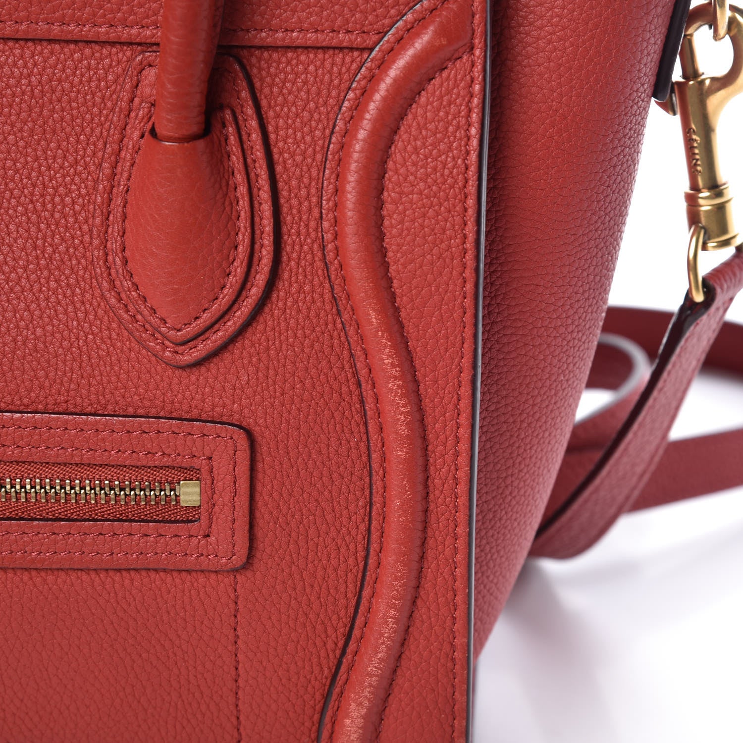 Celine Baby Grained Calfskin Nano Luggage Red 13 of 18