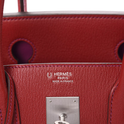 Hermes Chevre Mysore Horseshoe Birkin 30 Rouge Casaque Rose Pourpre 6 of 10