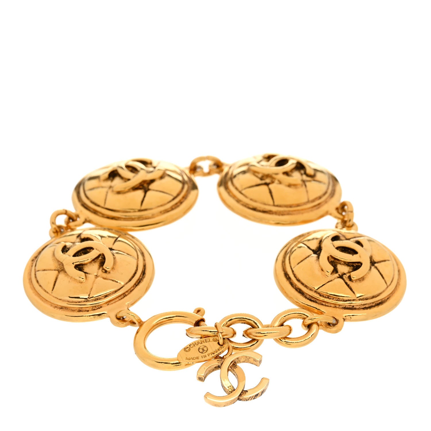 Chanel Metal CC Medallion Bracelet Gold 3 of 6