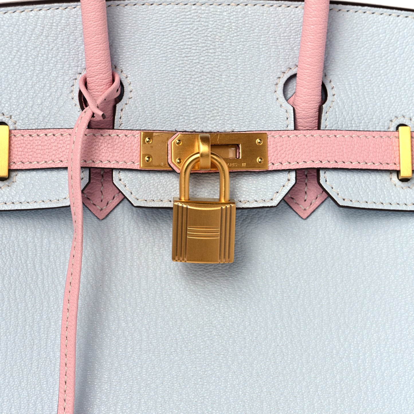 Chevre Mysore Horseshoe Birkin 25 Bleu Brume Rose Sakura