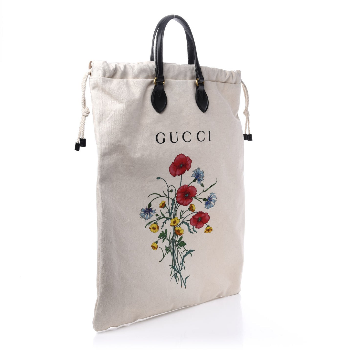 Canvas Chateau Marmont Drawstring Tote Beige